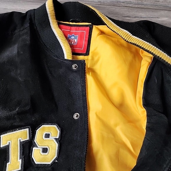 NFL Men’s Suede Pittsburgh Steelers Lined Embroidered Patches Coat Size XL - Picture 4 of 5